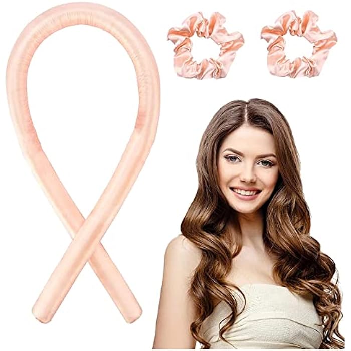 Dingfeng Heatless Curlers Headband，Hair Curlers No Heat，Silk Hair Curler，Heatless Hair Curlers，Heatless Curling Rod Headband，Hair Wrap Curler，Heatless Curls Headband，Silk Hair Curler，with Two Hair Ties - Image 1